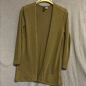 H&M Divided Olive Green Women's Open Front Cardigan size small